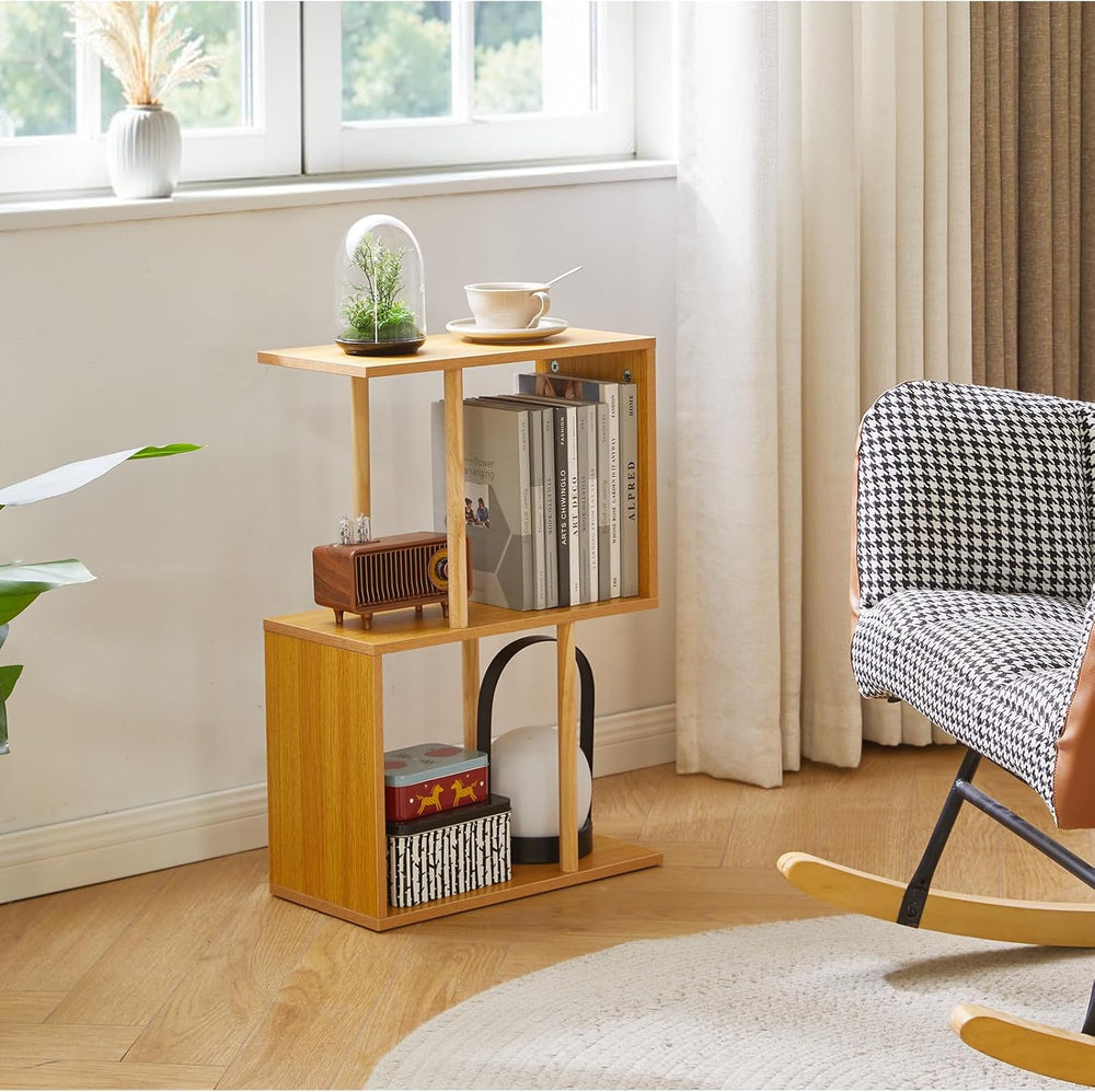 Aibiju 3-Tiered S-Shaped Side Table for Small Spaces, Freestanding Side Table...