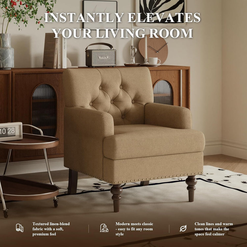 MALOL Upholstered Accent Chair Set of 2, Comfy Reading Chair for Living Room,...