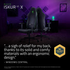 Razer Iskur V2 X Ergonomic Gaming Chair: Built-in Lumbar Support - Widened Seat Base - High Density Foam Cushions - Adjustable 152 Degree Recline - 2D Armrests - Plush Fabric Finish - Black