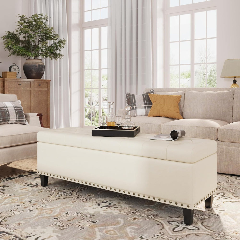 FiveWillowise 51 Inch Storage Ottoman Bench,Large End of Bed Storage Bench | ...