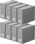 SpaceAid 8 Pack Bed Sheet Organizers and Storage, Foldable Sheet Organizer for Linen Closet, Sheets Set Folder Keeper with Window XL (Queen & King Size) Bedding Container (Gray, 8 Pack)