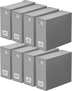 SpaceAid 8 Pack Bed Sheet Organizers and Storage, Foldable Sheet Organizer for Linen Closet, Sheets Set Folder Keeper with Window XL (Queen & King Size) Bedding Container (Gray, 8 Pack)