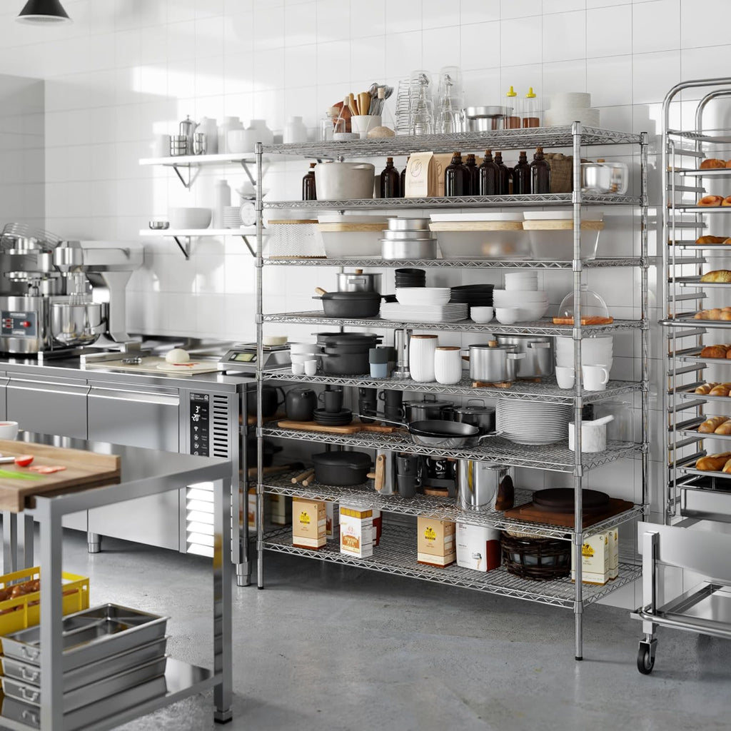 24" Deep x 60" Wide x 74" Height Wire Shelving Kit | 8-Tier | NSF Commercial Storage Rack Unit