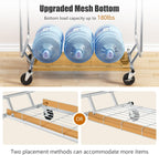 Heavy Duty Clothes Rack Load 620 Lbs, Double Rod Rolling Clothing Rack With Sturdy Wheel And Shelves，Adjustable Portable Hanging Rack For Clothes,Silver Stainless Steel