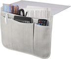 Bedside Caddy Bedside Storage Organizer Magazine Phone Tablet iPad Remote Holder, Organizer Caddy for Home College Dorm Bed, Sofa, Bunk Bed (Silver Gray)