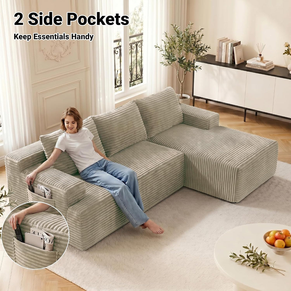 Cloud Sectional Couch, 97 Inch Modern Modular Sectional Sofa with Deep Seat, ...