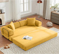 ZEIINPA Convertible Floor Sofa Bed with Fixed-Shape Frame, Modular Corduroy Folding Mattress Couch with Armrest, Floor Sofa Lounge Couch for Living Room Bedroom Lounge Studio -Yellow