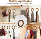 Wood Hat Organizer for Baseball Caps,Magnetic Hat Rack,Belt Hanger for Closet, Multipurpose Closet Hangers for Belts Ties Tank Tops