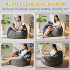 MAXYOYO Bean Bag Chair, Floor Sofa with Handle, Bean Bag Chairs for Adults and Kids, Teens Living Room Bean Bag, Accent Sofa Chair with Pocket for Gaming Reading Relaxing