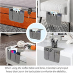 Bedside Caddy Bedside Storage Organizer Magazine Phone Tablet iPad Remote Holder, Organizer Caddy for Home College Dorm Bed, Sofa, Bunk Bed (Grey)