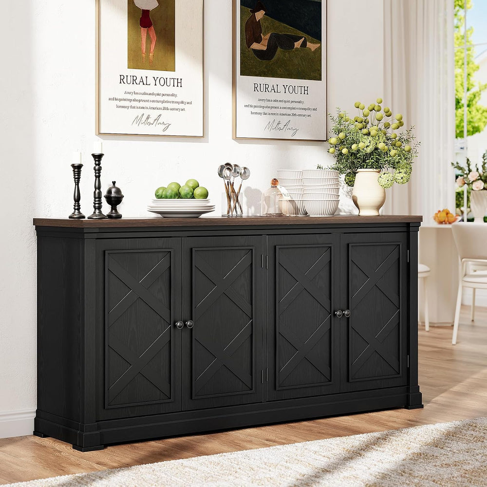 ONBRILL 63 Inches Buffet Cabinet with Storage, Large Sideboard Cabinet with 4...