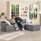 Hobestluk Modular Sectional Sofa Couches L-Shape Couch 3 Seat Modular Sofa Memory Foam Sectional Couches for Living Room, Cloud Couch with Oversized Chaise (96“ Right Facing)