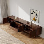 Mid Century Modern TV Stand for 100 inch TV, 94.5" Walnut TV Console with 2 Cabinet & 2 Drawers, Entertainment Center, Media Console for Living Room/Bedroom