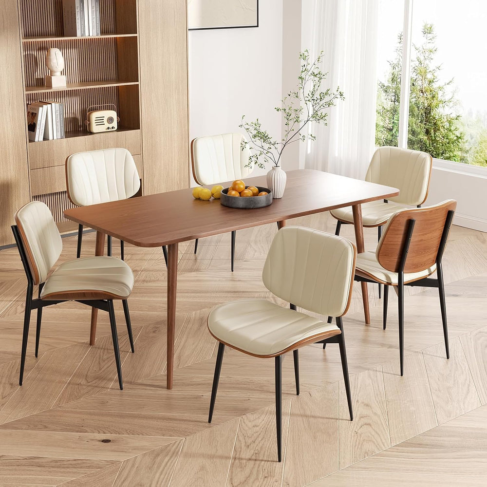 Dining Chairs Set of 2, Mid Century Modern Dining Room Chairs, Upholstered Fa...
