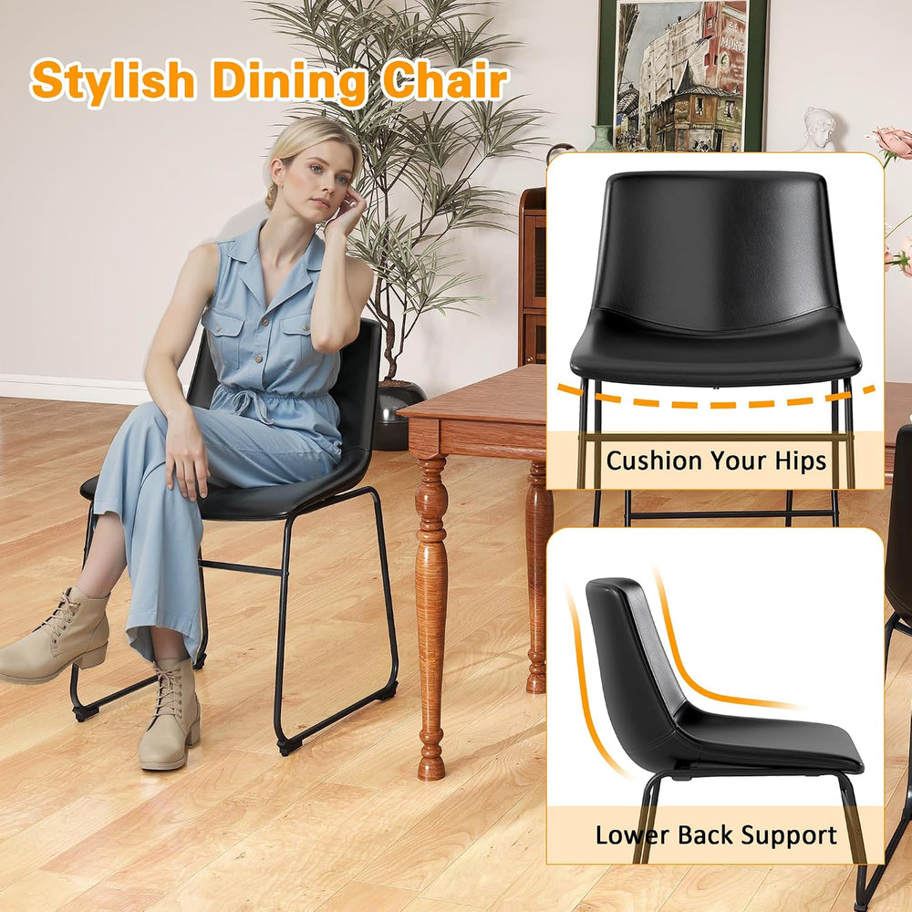GOTMINSI Dining Chairs Set of 4, 18 Inch Modern Dinner Chairs, PU Leather Arm...