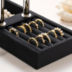 2 Tier Bracelet Holder Display - Detachable T Bar Black and Silver Velvet Bracelet Holder, Jewelry Holder Organizer for Bracelet, Necklace, Earrings, Rings