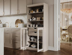 Palace Imports 100% Solid Wood 32"" Pantry Cabinet with Clear Glass Doors, 2-Drawers and Adjustable Shelves