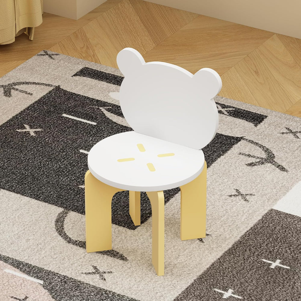 3-Piece Table & Chair Set, Cute Bear-Back Chairs | Ages 3-8 Boys & Gi...