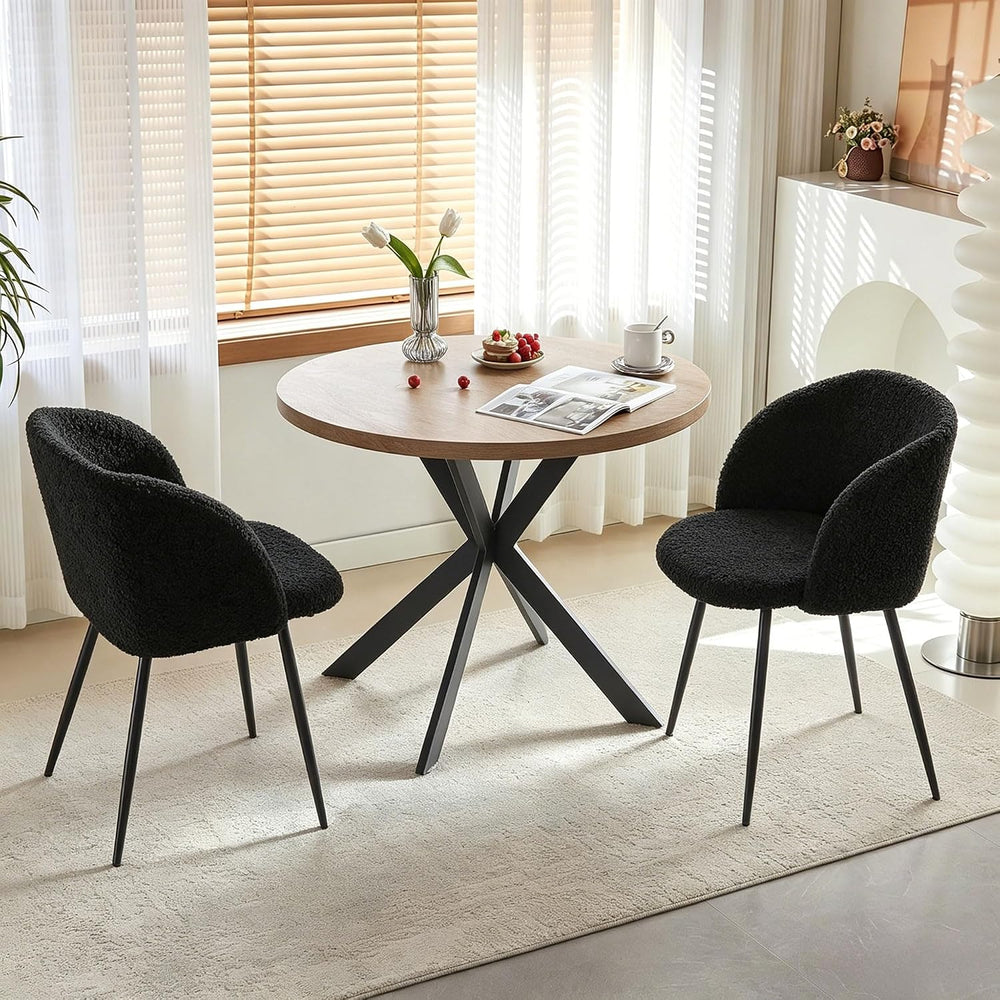 Homedot Dining Table Set for 2 with Black Dining Chairs, 3-Piece Compact Kitc...