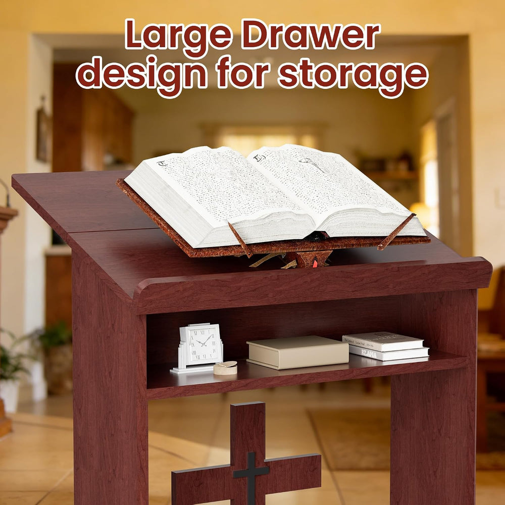 Foldable Prayer Kneeler, Wooden Prayer Bench with Storage Shelf, Cushion Pad,...