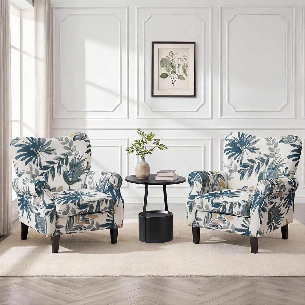 YOLENY Modern Accent Chair,High Back Armchair,Upholstered Fabric Button Singl...