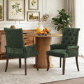 3-Piece Round Dining Table Set for 2, 31.5” Small Kitchen Table with Storage Base & 2 Upholstered Tufted Chairs, Space Saving Breakfast Nook Set for Apartment, Bistro, Small Dining Room(Green Chair)