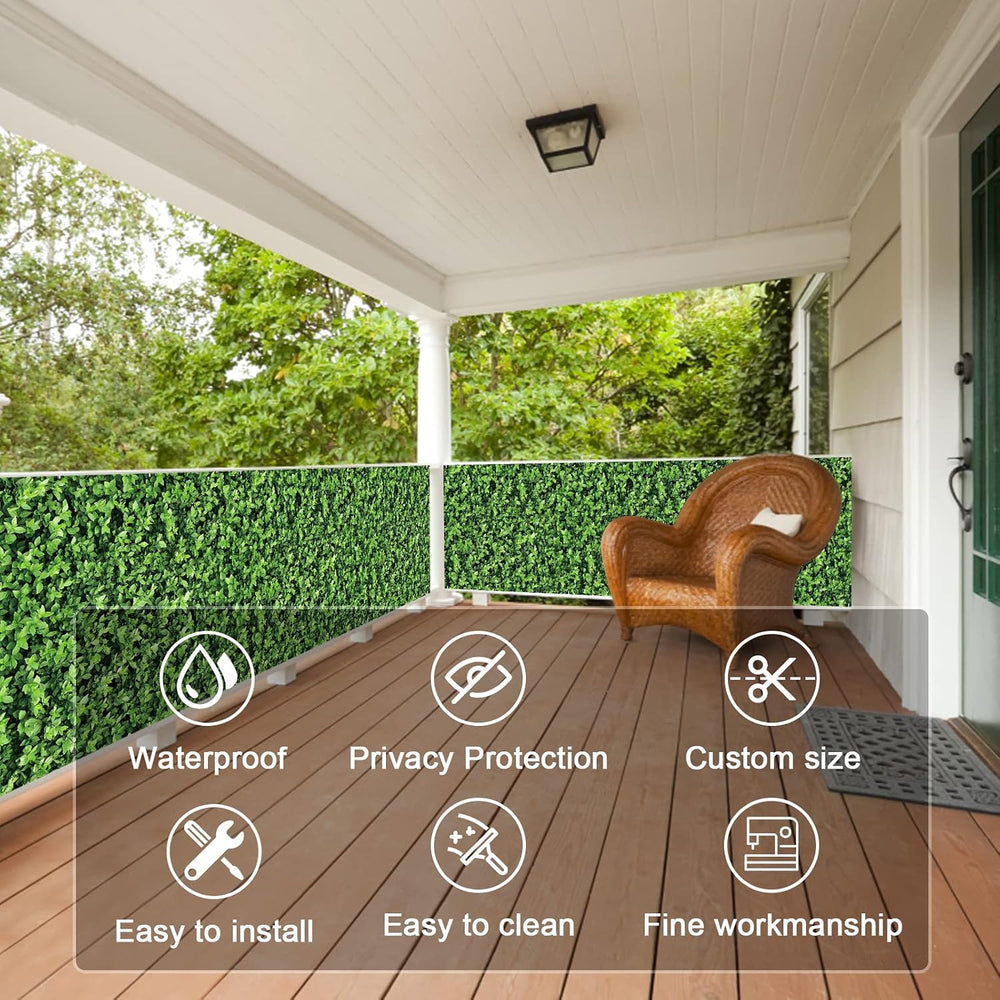 NAIMORUI Balcony Privacy Screen, 450 GSM PVC Fence Cover, 34 x 180 Inches