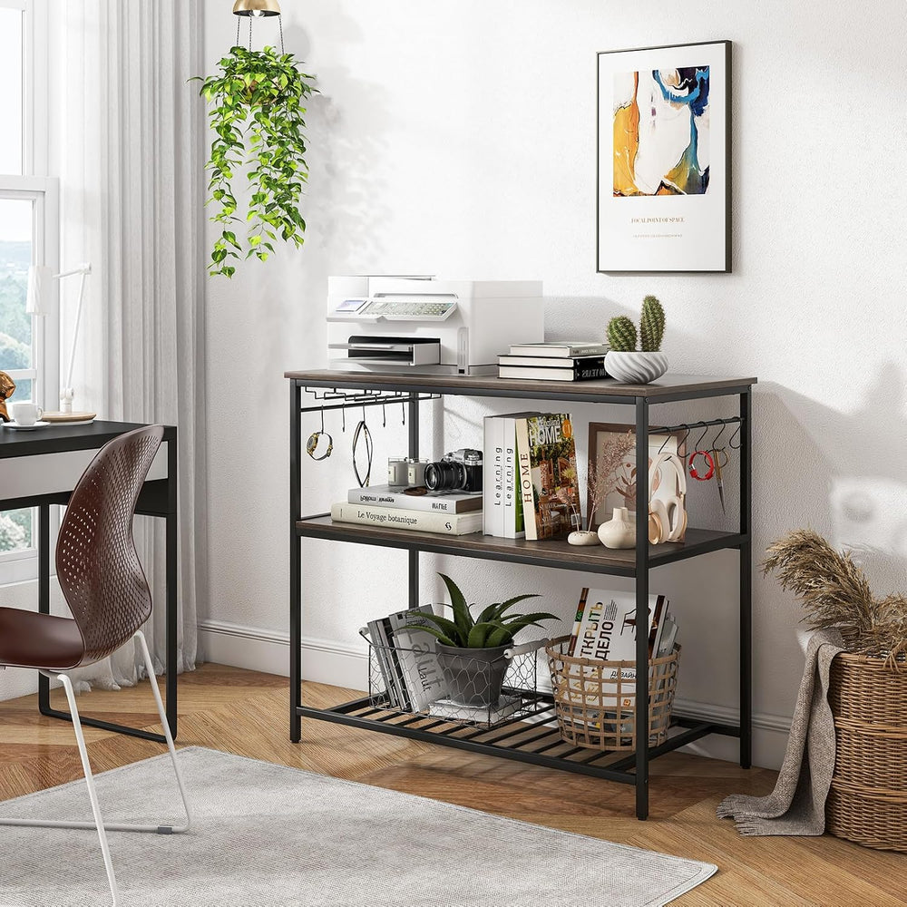 Giantex Kitchen Island with 3 Tier Storage Shelves, 48 Inch Baker Rack with S...