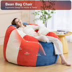Giant Bean Bag Chairs for Adults,Memory Foam Firm Boneless Floor Gaming Chair Reading Chair,Colorful Plush Corduroy Cover,Comfy Chairs for Livingroom Bedroom Reading Nook Movie Night