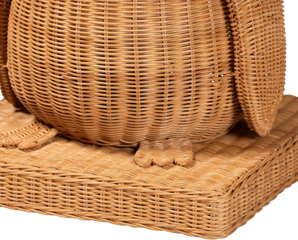 Bali & pari Pembroke Penguin End Table - Handwoven Rattan Sculptural Acce...