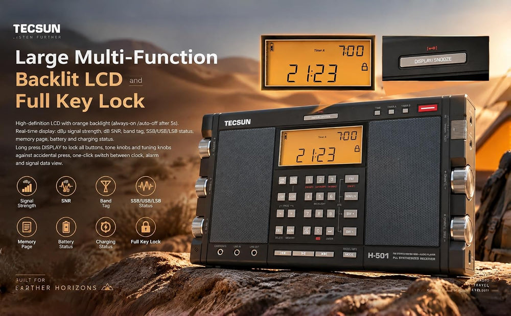 Tecsun H501 Digital Worldband AM/FM Shortwave Longwave Radio with SSB Recepti...