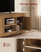 VASAGLE TV Stand, Farmhouse Entertainment Center with Storage Cabinets | Media Console Table for Living Room, Bedroom, for 65 Inch TV, Honey Brown ULTV623K101S