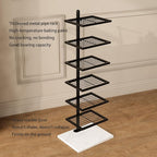 Vertical Bookshelf,Metal Spine Book Tower,Small Bookshelf for Small Spaces,Floor-Mounted Invisible Shelves with Marble Base for Living Room Bedroom Office