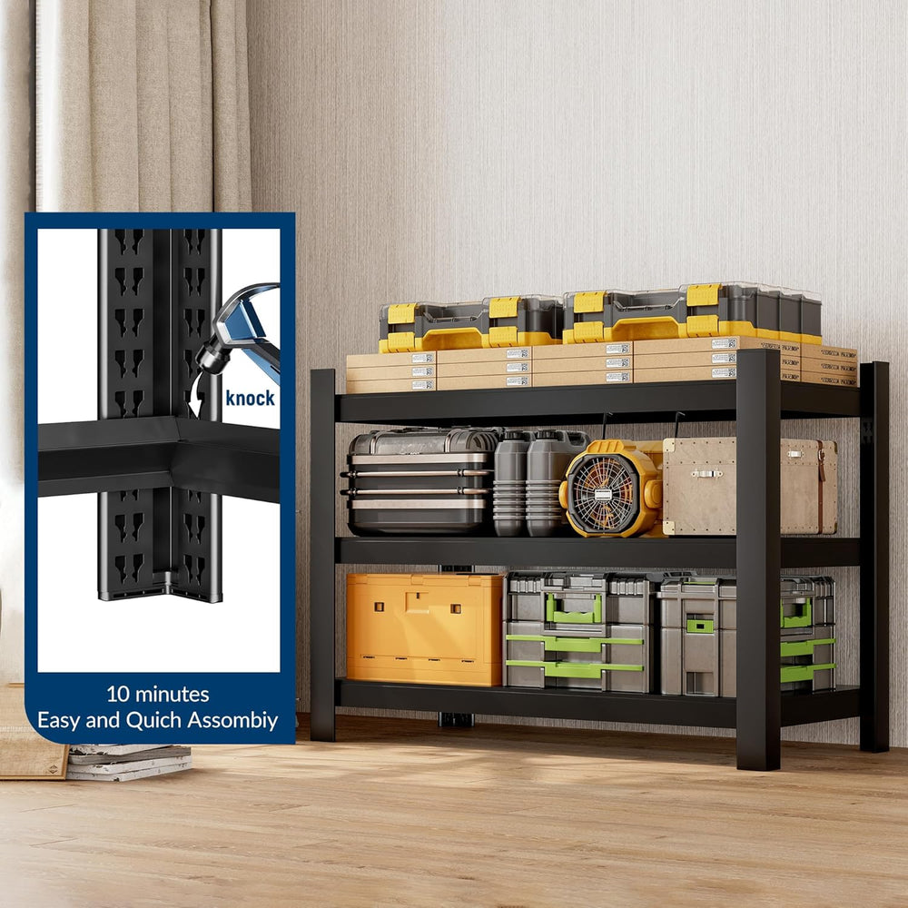 Wanfu Garage Shelving, 3 Tier Shelving Unit, 36" H x 36" W x 16&quo...