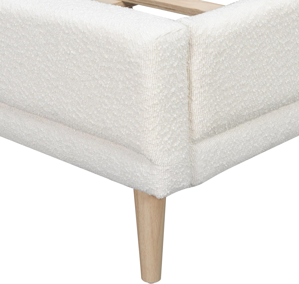 Merax Queen Size Soft Boucle Upholstered Platform Bed, Luxury Wingback Headbo...