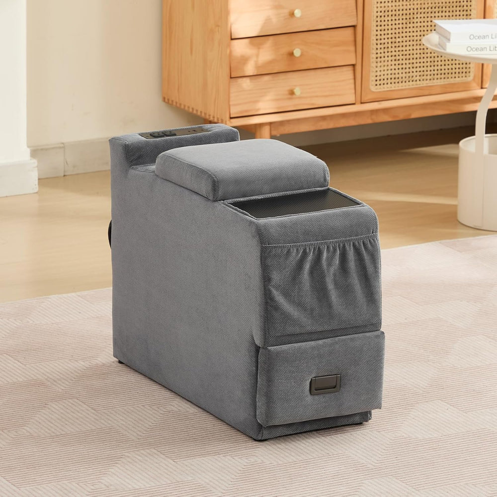 Center Console for Recliner, Fuctional Sofa Side Table with Storage Drawers, ...