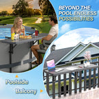 BoYata Pool Bar for Above Ground Pools, 49.4×9.6" Extra Large Poolside Bar | Large & Stable Table, Holds Up To 110 Lbs, Durable Above Ground Pool Accessories, For Round & Oval Frame Swimming Pools