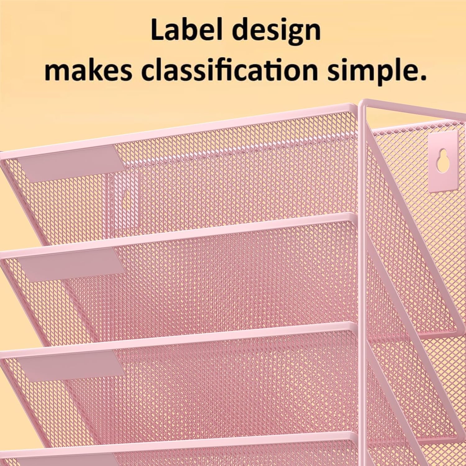 Kuntine.B Wall File Organizer Office Hanging Magazine Holder Wall File Organizer for Office Home (Pink, 6 Tier)