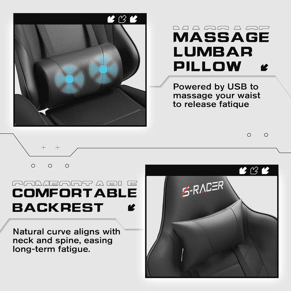 Homall Gaming Chairs, Computer Chair with Footrest and Massage Lumbar Support...