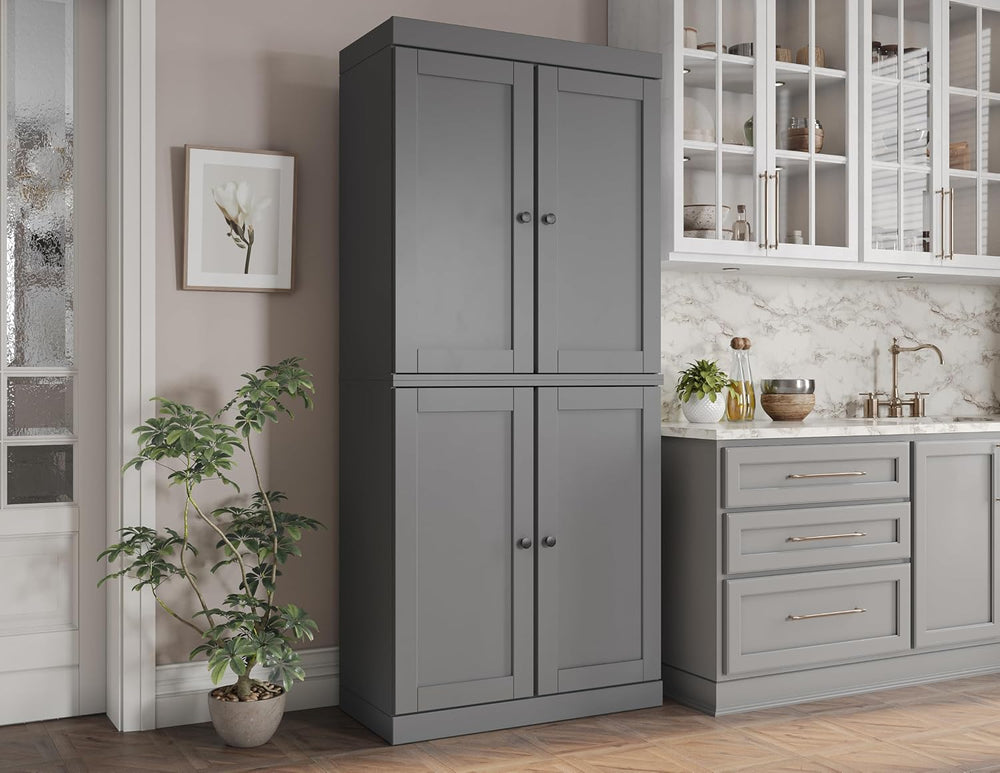 Palace Imports Solid Wood Kitchen Pantry Cabinet - 71.5" H x 32" W ...