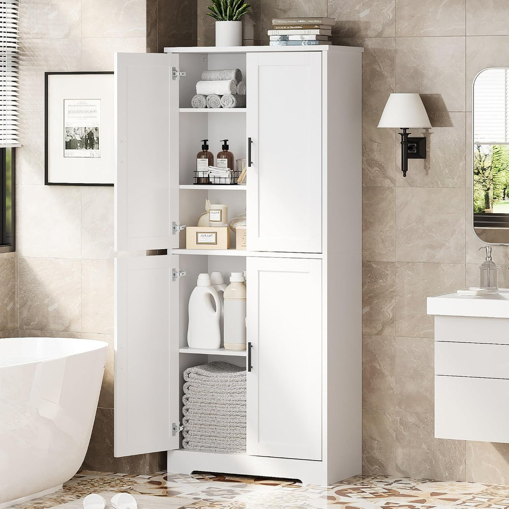 IDEALHOUSE Pantry Cabinet,70" Tall Kitchen Pantry Cabinet with 4 Doors a...