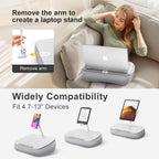Lap Beanbag Cozy Kindle Pillow Stand for Bed with Adjustable Arm, 360° Tablet Holder, Fits 4.7"-13" Kindle, iPad, Phone, Laptop, Lap Desk for Hands Free Reading in Bed, Couch, Sofa(Light gary)