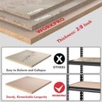 WORKPRO 5-Tier Metal Storage Shelving Unit, 36”W x 18”D x 72”H, Adjustable Storage Rack Heavy Duty Shelf with Particle Board, 4000 lbs Load Capacity (Total) for Garage Warehouse, Pack of 2