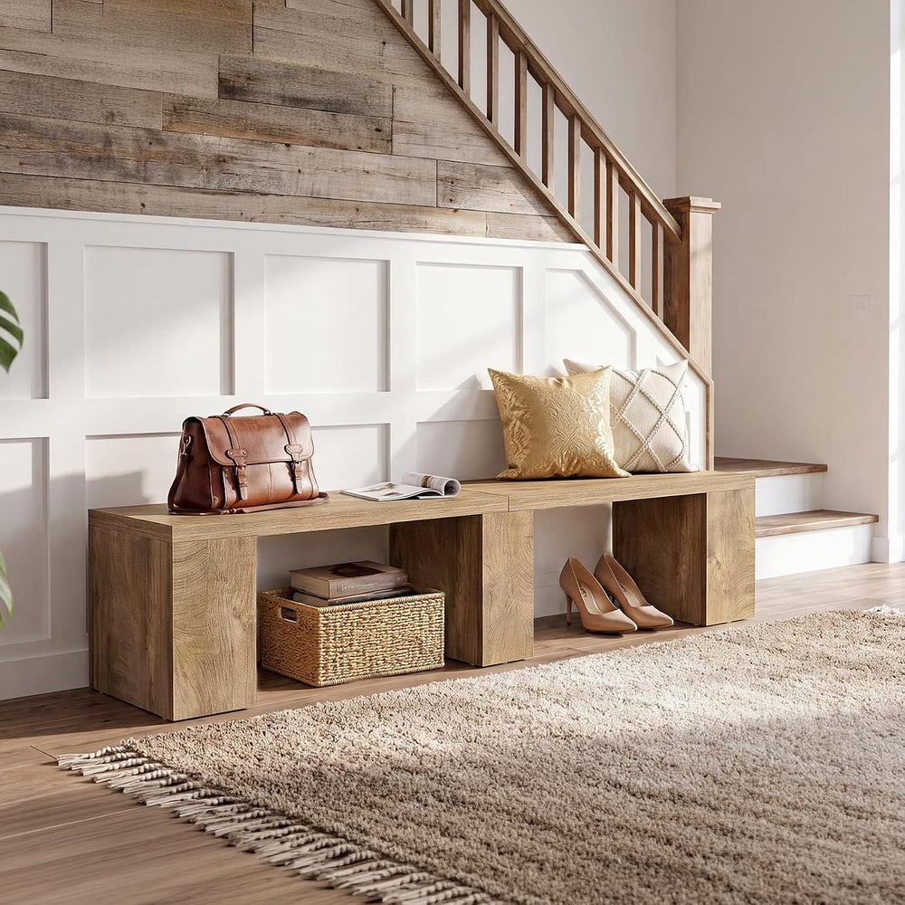 Tribesigns 78.74" Extra Long Dining Bench, Farmhouse Kitchen Wood Bench ...