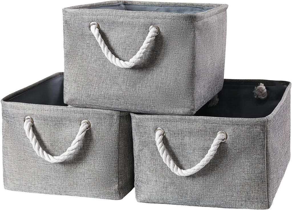 combocube 15.7 x 11.8 x 8.2 Inch Fabric Storage Bins for Shelves, Linen Storage Organizer Storage Basket with Ropes for Laundry, Home, Closet, Office, Clothes, Toys Organizer