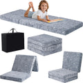 MeMoreCool Glow Dinosaur Kids Foldable Floor Mattress Trifold, 57x22 Inch | Glow dinosaur trifold futon for daycare, playroom, camping and travel rest