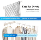 Clothes Drying Rack Wall Mounted,Drying Rack Clothing,Laundry Drying Rack Wall Mount,Collapsible Drying Racks for Laundry,Retractable,Foldable,Clothes Hanger Rack,Clothes Dryer Rack,White Color