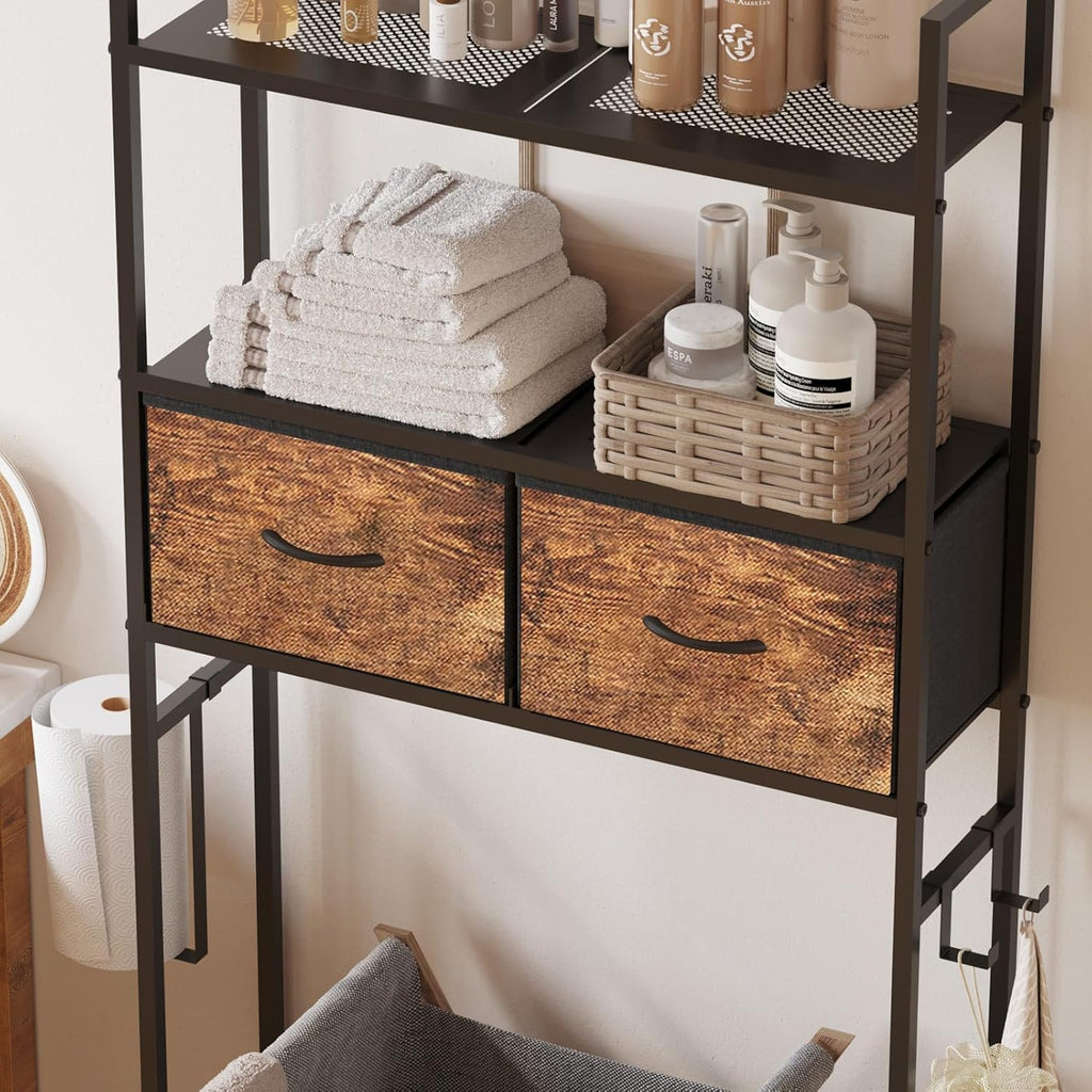 Over The Toilet Organizer,Bathroom Shelves Behind Toilet Organizer, Space-Saving Over Toilet Shelf for Bathroom Organizers and Storage