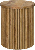 SIMPLIHOME Draper 22" Wide Solid Wood Rectangular End Table in Auburn Brown | Industrial accent table with a slatted base, assembled; natural mango wood nightstand, lamp stand, or side table.