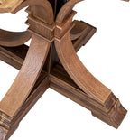 I57-0N-TP Breakfast Table with Acacia Wood Round Tabletop and Elegant Pedestal Base - Antique Walnut Finish